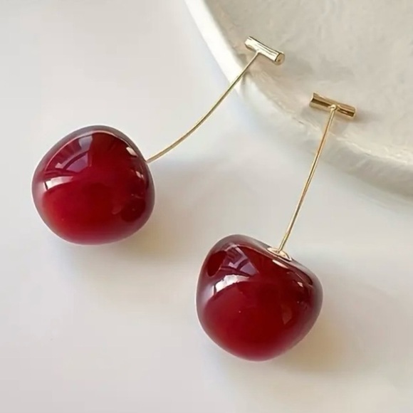 ✨Anthropologie Minet Cherry Drop Earrings - Picture 2 of 7